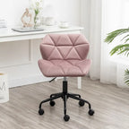 Chaise de bureau pivotante réglable sans accoudoirs, capitonnée de losanges