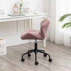 Chaise de bureau pivotante réglable sans accoudoirs, capitonnée de losanges