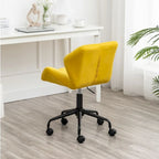 Chaise de bureau pivotante réglable sans accoudoirs, capitonnée de losanges