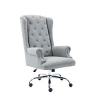 Chaise de bureau Porthos Home Iaen avec dossier à oreilles, revêtement en lin