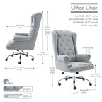 Chaise de bureau Porthos Home Iaen avec dossier à oreilles, revêtement en lin