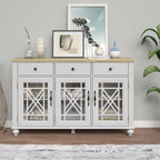 Buffet bahut de cuisine de style vintage de 55 po avec tiroirs - 55 po de largeur