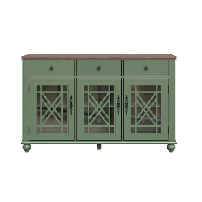 Buffet bahut de cuisine de style vintage de 55 po avec tiroirs - 55 po de largeur