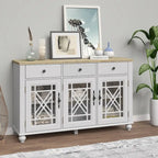 Buffet bahut de cuisine de style vintage de 55 po avec tiroirs - 55 po de largeur