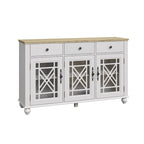 Buffet bahut de cuisine de style vintage de 55 po avec tiroirs - 55 po de largeur