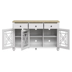 Buffet bahut de cuisine de style vintage de 55 po avec tiroirs - 55 po de largeur