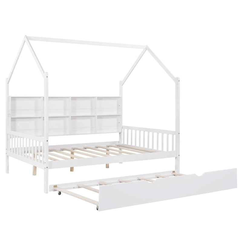 Lit de repos en bois massif avec lit gigogne
