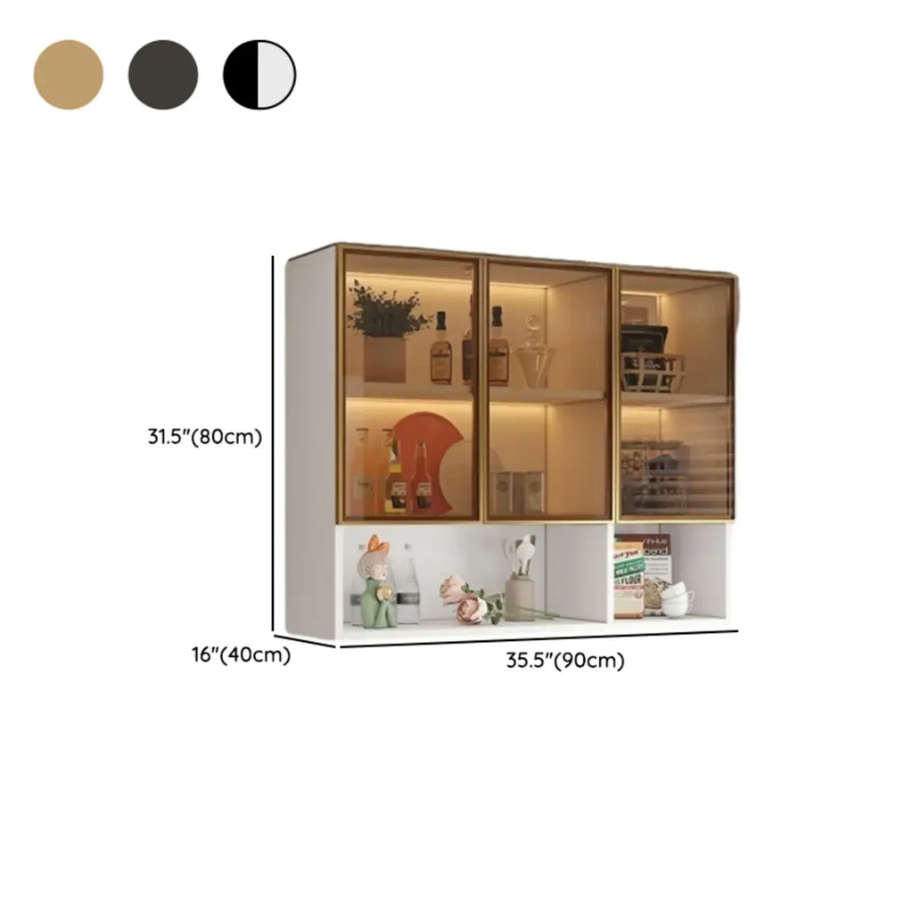 Buffet de cuisine mural gris en bois avec rangement