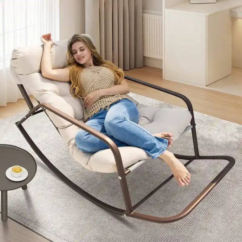 Fauteuil berçant surdimensionné, transat d'extérieur très large de 204 kg avec coussins résistants à l'eau