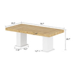 Table de conférence en bois avec base blanche Table de réunion Bureau d'ordinateur