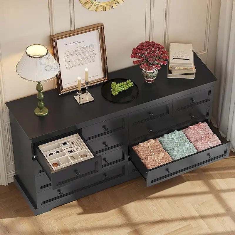 Commode à 10 tiroirs, 55 grands tiroirs, Commode et chiffonnier en bois