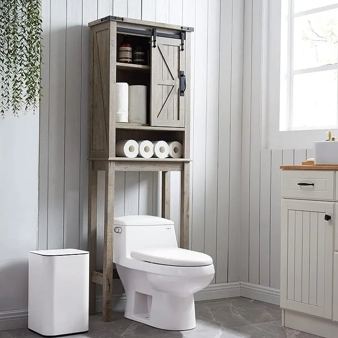 Meuble de rangement de style ferme au-dessus des toilettes, armoire au-dessus des toilettes