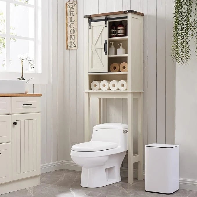 Meuble de rangement de style ferme au-dessus des toilettes, armoire au-dessus des toilettes