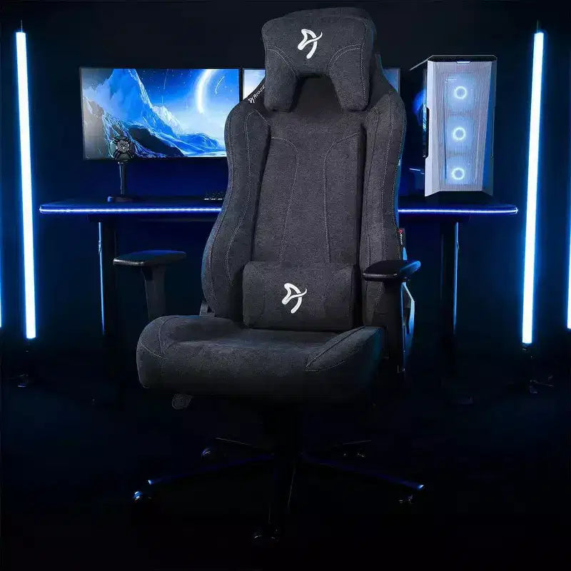 Chaise de bureau et de jeu Arozzi Vernazza en tissu doux avec oreillers de soutien lombaire et cervical souples