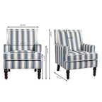 Fauteuil en lin à rayures bleues et blanches