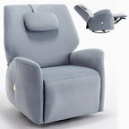 Fauteuil inclinable électrique pivotant et à bascule avec coussin de soutien lombaire et cervical, ports USB et Type-C