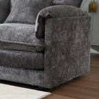 Canapé d'angle modulable trois places surdimensionné et confortable en tissu chenille