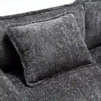 Canapé d'angle modulable trois places surdimensionné et confortable en tissu chenille