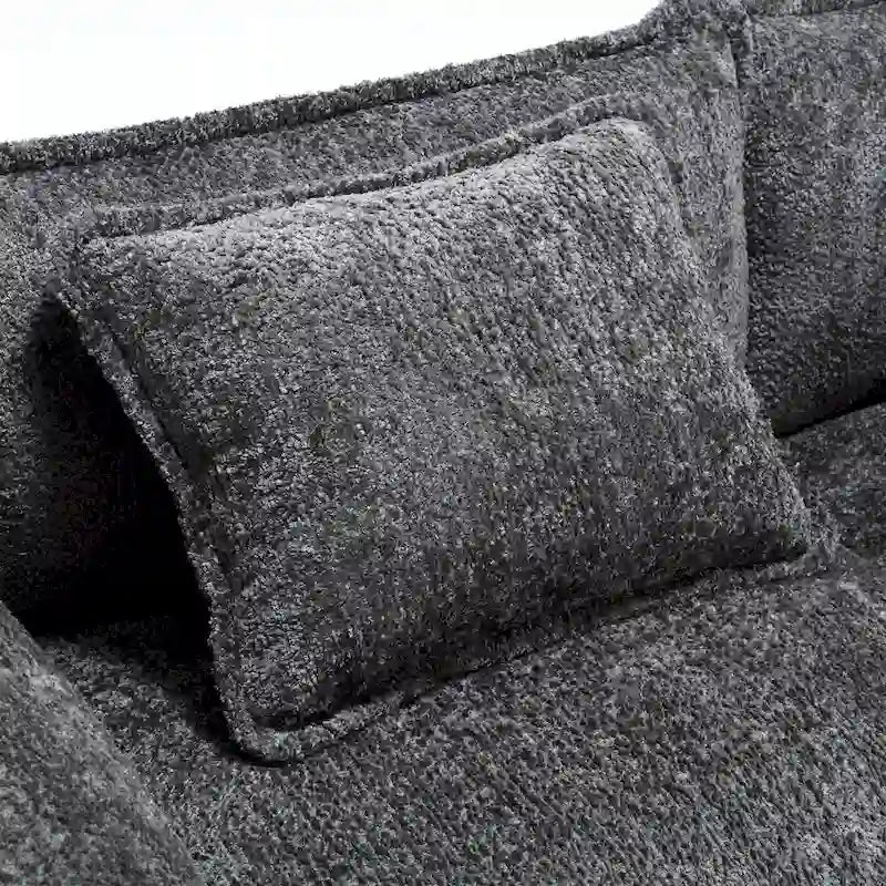 Canapé d'angle modulable trois places surdimensionné et confortable en tissu chenille