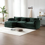 Canapé d'angle modulable trois places surdimensionné et confortable en tissu chenille