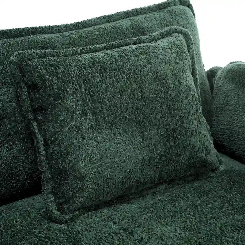 Canapé d'angle modulable trois places surdimensionné et confortable en tissu chenille
