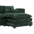 Canapé d'angle modulable trois places surdimensionné et confortable en tissu chenille