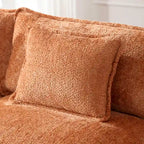 Canapé d'angle modulable trois places surdimensionné et confortable en tissu chenille