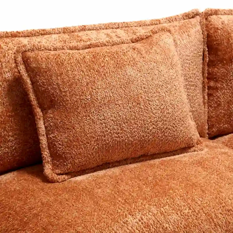 Canapé d'angle modulable trois places surdimensionné et confortable en tissu chenille