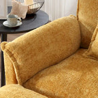 Canapé d'angle modulable trois places surdimensionné et confortable en tissu chenille