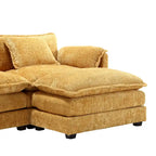 Canapé d'angle modulable trois places surdimensionné et confortable en tissu chenille