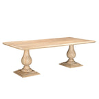Table à manger Willow à double piédestal en bois massif