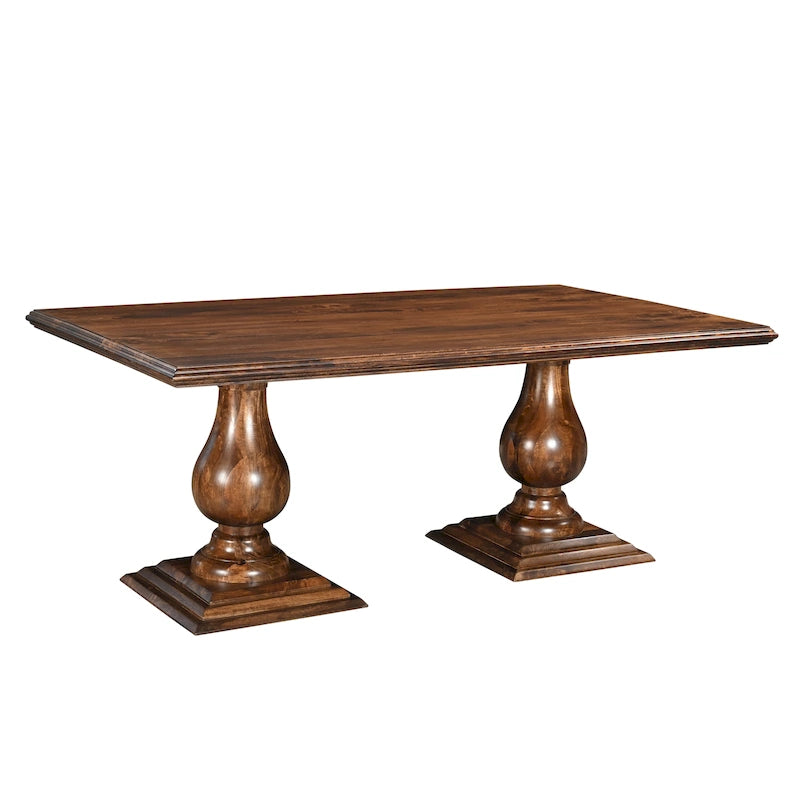 Table à manger Willow à double piédestal en bois massif