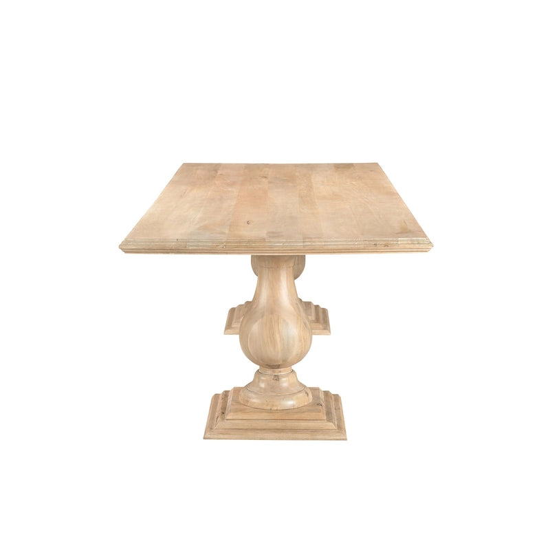 Table à manger Willow à double piédestal en bois massif