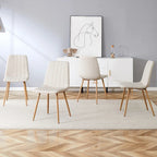 Chaise d'appoint en lin avec pieds en métal (Lot de 4)