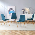 Chaise d'appoint en lin avec pieds en métal (Lot de 4)