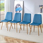 Chaise d'appoint en lin avec pieds en métal (Lot de 4)