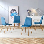 Chaise d'appoint en lin avec pieds en métal (Lot de 4)