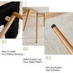 Chaise d'appoint en lin avec pieds en métal (Lot de 4)