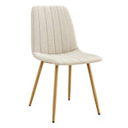 Chaise d'appoint en lin avec pieds en métal (Lot de 4)