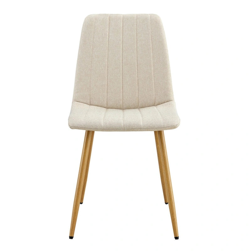 Chaise d'appoint en lin avec pieds en métal (Lot de 4)