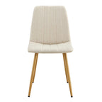 Chaise d'appoint en lin avec pieds en métal (Lot de 4)