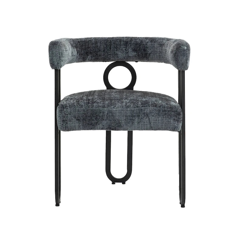 Chaises de salle à manger contemporaines en chenille/cuir (lot de 2)