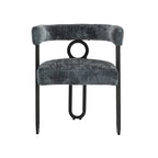 Chaises de salle à manger contemporaines en chenille/cuir (lot de 2)