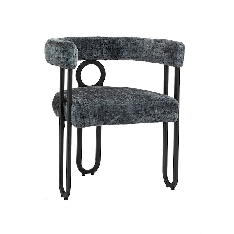 Chaises de salle à manger contemporaines en chenille/cuir (lot de 2)