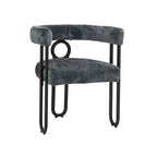 Chaises de salle à manger contemporaines en chenille/cuir (lot de 2)