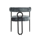 Chaises de salle à manger contemporaines en chenille/cuir (lot de 2)