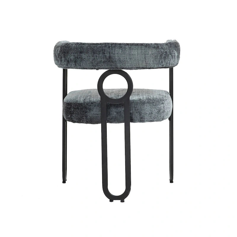 Chaises de salle à manger contemporaines en chenille/cuir (lot de 2)