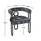 Chaises de salle à manger contemporaines en chenille/cuir (lot de 2)