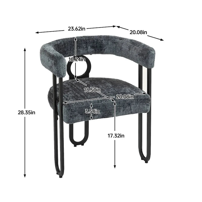Chaises de salle à manger contemporaines en chenille/cuir (lot de 2)