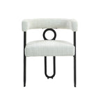 Chaises de salle à manger contemporaines en chenille/cuir (lot de 2)